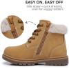 imageApakowa Toddler ampamp Little Kid Boys Girls Boots Fall Early Winter Work Boots with Side Zipper ToddlerLittle KidCamelshort Plushlined