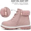 imageApakowa Toddler ampamp Little Kid Boys Girls Boots Fall Early Winter Work Boots with Side Zipper ToddlerLittle KidPinkshort Plushlined