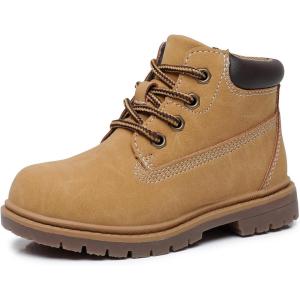 imageApakowa Toddler ampamp Little Kid Boys Girls Boots Fall Early Winter Work Boots with Side Zipper ToddlerLittle KidCamelmesh Lined