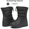 imageApakowa Boys Girls Winter Snow Boots  Waterproof Insulated Cold Weather Boots with Side Zipper Drawstring Closure ampamp AntiSlip SoleBlack