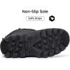 imageApakowa Boys Girls Winter Snow Boots  Waterproof Insulated Cold Weather Boots with Side Zipper Drawstring Closure ampamp AntiSlip SoleBlack