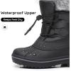 imageApakowa Boys Girls Winter Snow Boots  Waterproof Insulated Cold Weather Boots with Side Zipper Drawstring Closure ampamp AntiSlip SoleBlack578