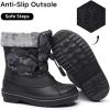 imageApakowa Boys Girls Winter Snow Boots  Waterproof Insulated Cold Weather Boots with Side Zipper Drawstring Closure ampamp AntiSlip SoleBlackgrey578