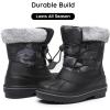 imageApakowa Boys Girls Winter Snow Boots  Waterproof Insulated Cold Weather Boots with Side Zipper Drawstring Closure ampamp AntiSlip SoleBlackgrey578