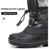 imageApakowa Boys Girls Winter Snow Boots  Waterproof Insulated Cold Weather Boots with Side Zipper Drawstring Closure ampamp AntiSlip SoleBlackgrey578