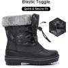 imageApakowa Boys Girls Winter Snow Boots  Waterproof Insulated Cold Weather Boots with Side Zipper Drawstring Closure ampamp AntiSlip SoleBlackgrey578