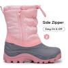 imageApakowa Boys Girls Winter Snow Boots  Waterproof Insulated Cold Weather Boots with Side Zipper Drawstring Closure ampamp AntiSlip SolePink