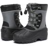imageApakowa Kids Boys Girls Winter Snow Boots Waterproof Outdoor Insulated Snow Boots Little KidBig KidBlackgrey3306