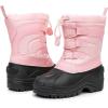 imageApakowa Kids Boys Girls Winter Snow Boots Waterproof Outdoor Insulated Snow Boots Little KidBig KidPink3307