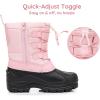 imageApakowa Kids Boys Girls Winter Snow Boots Waterproof Outdoor Insulated Snow Boots Little KidBig KidPink3307