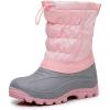 imageApakowa Boys Girls Winter Snow Boots  Waterproof Insulated Cold Weather Boots with Side Zipper Drawstring Closure ampamp AntiSlip SolePink