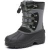 imageApakowa Kids Boys Girls Winter Snow Boots Waterproof Outdoor Insulated Snow Boots Little KidBig KidBlackgrey3306