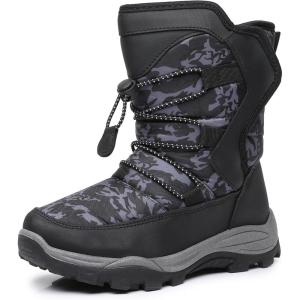 imageApakowa Kids Boys Girls Cold Weather Water Resistant Winter Snow Boots ToddlerLittle KidBig KidH7321black