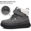 imageApakowa Toddler Boys Girls Winter Snow Boots  Warm Lined Cozy Boots for Cold Weather with Hook and Loop Closure ToddlerLittle KidCharcoalgray
