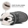 imageApakowa Toddler Boys Girls Winter Snow Boots  Warm Lined Cozy Boots for Cold Weather with Hook and Loop Closure ToddlerLittle KidCharcoalgray