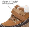 imageApakowa Toddler Boys Girls Winter Snow Boots  Warm Lined Cozy Boots for Cold Weather with Hook and Loop Closure ToddlerLittle KidChestnutbrown