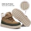 imageApakowa Toddler Boys Girls Winter Snow Boots  Warm Lined Cozy Boots for Cold Weather with Hook and Loop Closure ToddlerLittle KidSandbeige
