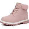 image:imageApakowa Toddler amp Little Kid Boys Girls Boots Fall Early Winter Work Boots with Side Zipper ToddlerLittle KidPinkshort Plushlined