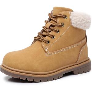 image:imageApakowa Toddler amp Little Kid Boys Girls Boots Fall Early Winter Work Boots with Side Zipper ToddlerLittle KidCamelshort Plushlined
