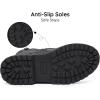 image:imageApakowa Gilrs Combat Boots Side Zipper Ankle Booties ToddlerLittle KidBig KidSparklyblack