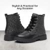 image:imageApakowa Gilrs Combat Boots Side Zipper Ankle Booties ToddlerLittle KidBig KidSparklyblack