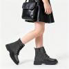 image:imageApakowa Gilrs Combat Boots Side Zipper Ankle Booties ToddlerLittle KidBig KidSparklyblack