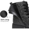 image:imageApakowa Gilrs Combat Boots Side Zipper Ankle Booties ToddlerLittle KidBig KidSparklyblack