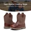 image:imageApakowa Baby amp Toddler Cowboy Boots for Boys Girls Infant Baby Cowboy Cowgirl Western Boots Round Toe All Seasons 636 Months InfantToddlerBrown