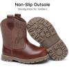 image:imageApakowa Baby amp Toddler Cowboy Boots for Boys Girls Infant Baby Cowboy Cowgirl Western Boots Round Toe All Seasons 636 Months InfantToddlerBrown