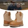 image:imageApakowa Baby amp Toddler Cowboy Boots for Boys Girls Infant Baby Cowboy Cowgirl Western Boots Round Toe All Seasons 636 Months InfantToddlerCameltan