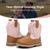 image:imageApakowa Baby amp Toddler Cowboy Boots for Boys Girls Infant Baby Cowboy Cowgirl Western Boots Round Toe All Seasons 636 Months InfantToddlerPinkbrown
