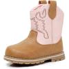 image:imageApakowa Baby amp Toddler Cowboy Boots for Boys Girls Infant Baby Cowboy Cowgirl Western Boots Round Toe All Seasons 636 Months InfantToddlerPinkbrown