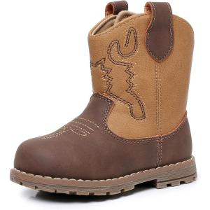 image:imageApakowa Baby amp Toddler Cowboy Boots for Boys Girls Infant Baby Cowboy Cowgirl Western Boots Round Toe All Seasons 636 Months InfantToddlerCamelbrown