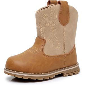 image:imageApakowa Baby amp Toddler Cowboy Boots for Boys Girls Infant Baby Cowboy Cowgirl Western Boots Round Toe All Seasons 636 Months InfantToddlerCameltan