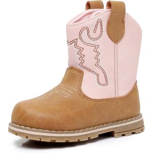 image:imageApakowa Baby amp Toddler Cowboy Boots for Boys Girls Infant Baby Cowboy Cowgirl Western Boots Round Toe All Seasons 636 Months InfantToddlerPinkbrown